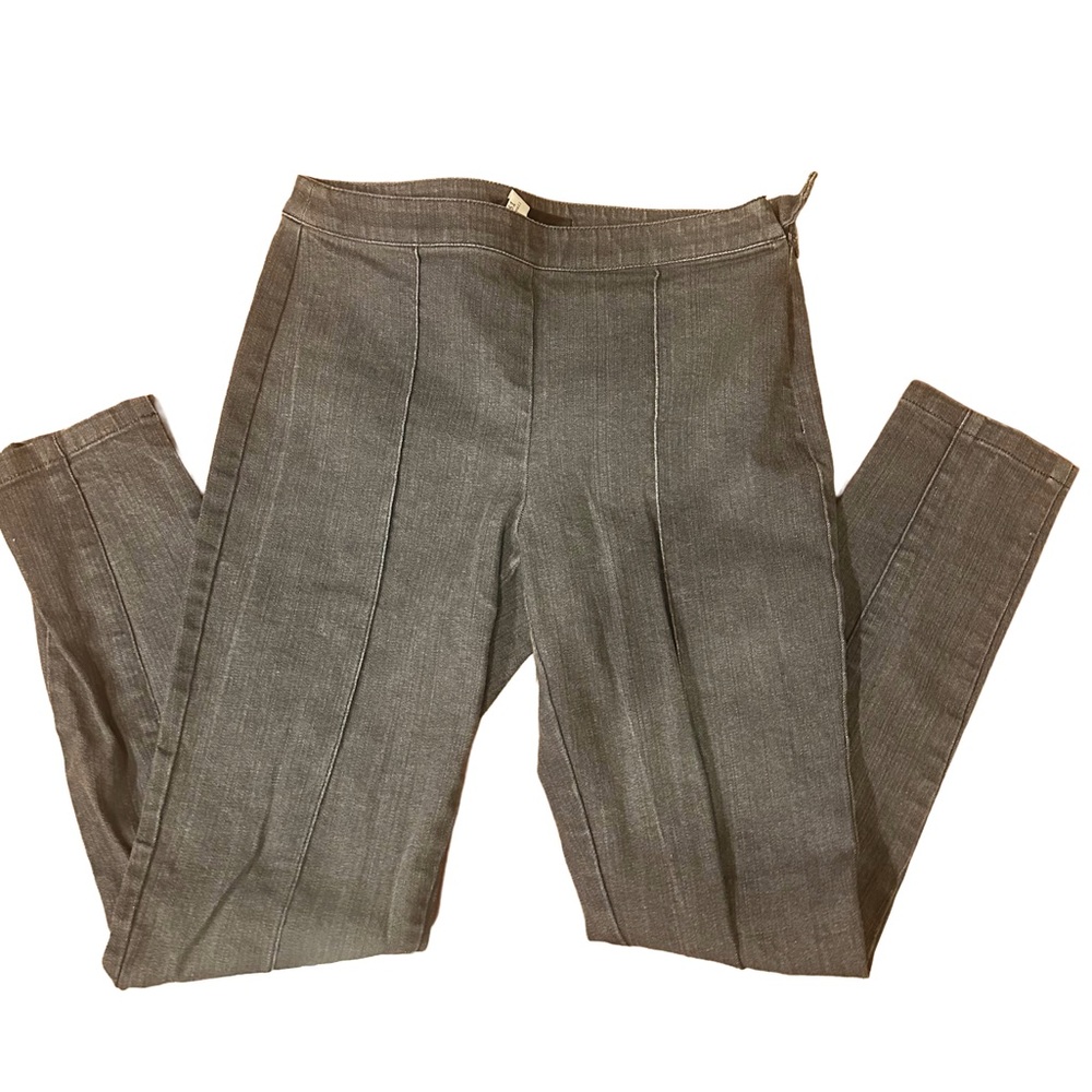 St. John Gray Stretch Denim Pants – Size 2 – Made in USA – High-End Workwear